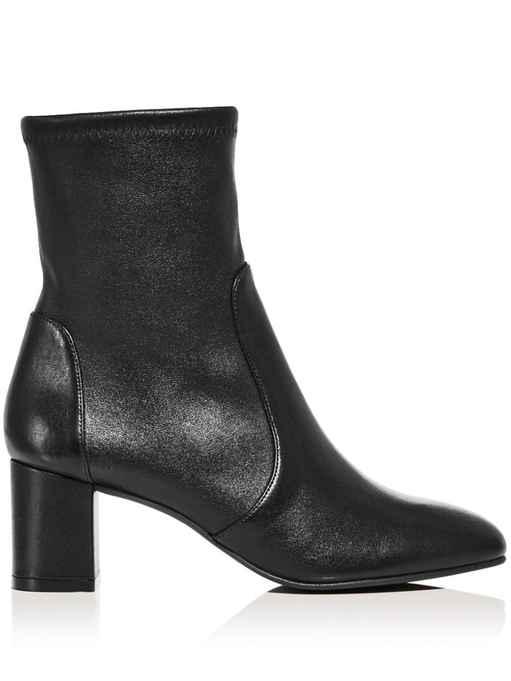Stuart Weitzman Yuliana 60 Leather Block Heel Ankle Boots, Size 8.5